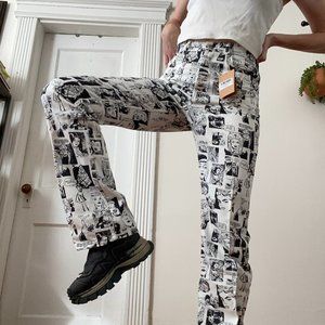 reformation newsprint high rise straight long jeans